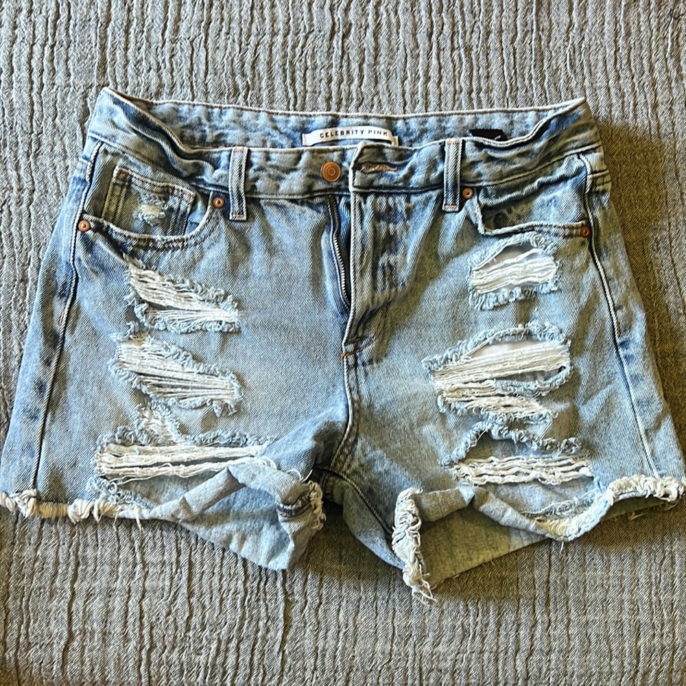 Distressed Denim Shorts